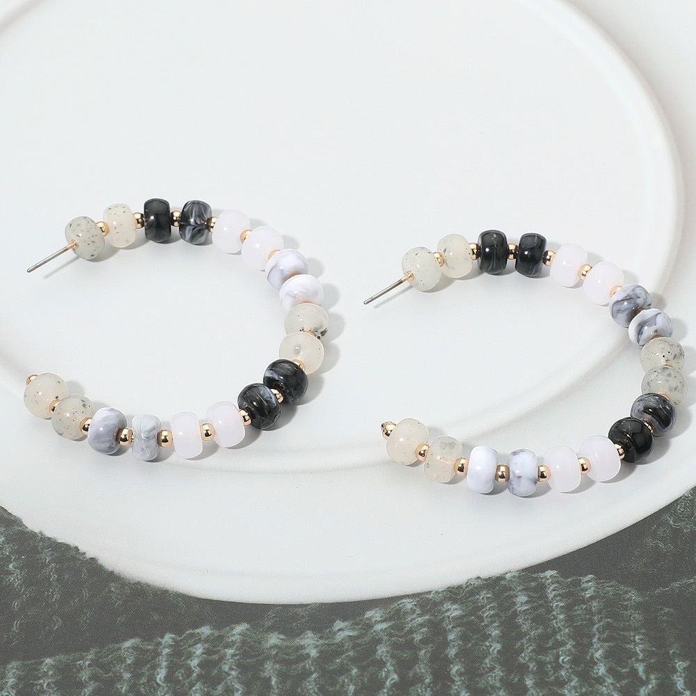 Gold Dipped Hypoallergenic Bold Beaded Hoop Earrings